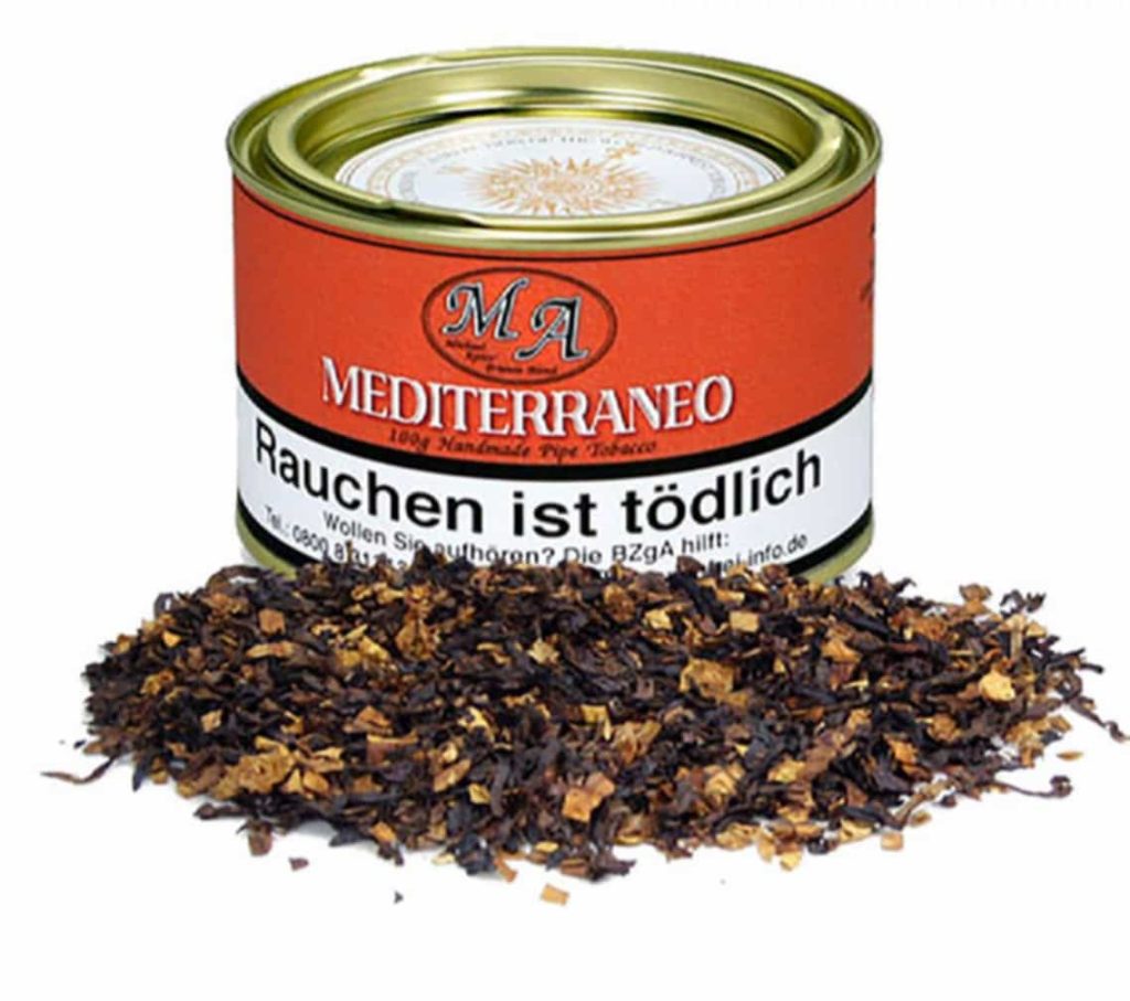 Handful of dried Mediterranean tobacco leaves